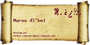 Mares Ábel névjegykártya