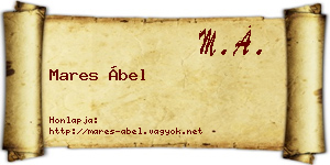 Mares Ábel névjegykártya